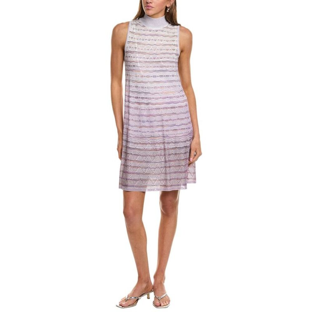 M Missoni Womens Abito Senza Maniche Mini Dress, Purple